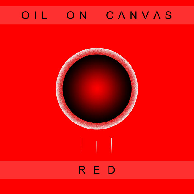 copertina album oil on canvas red disegno astratto su sfondo rosso